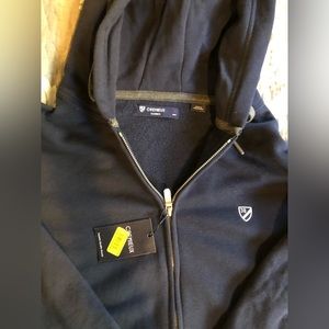 Men’s Daniel Cremieux, zip up hoodie, navy blue size large. New with tags